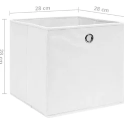 vidaXL - Opbergbox - Wit - Stof - 4 stuks