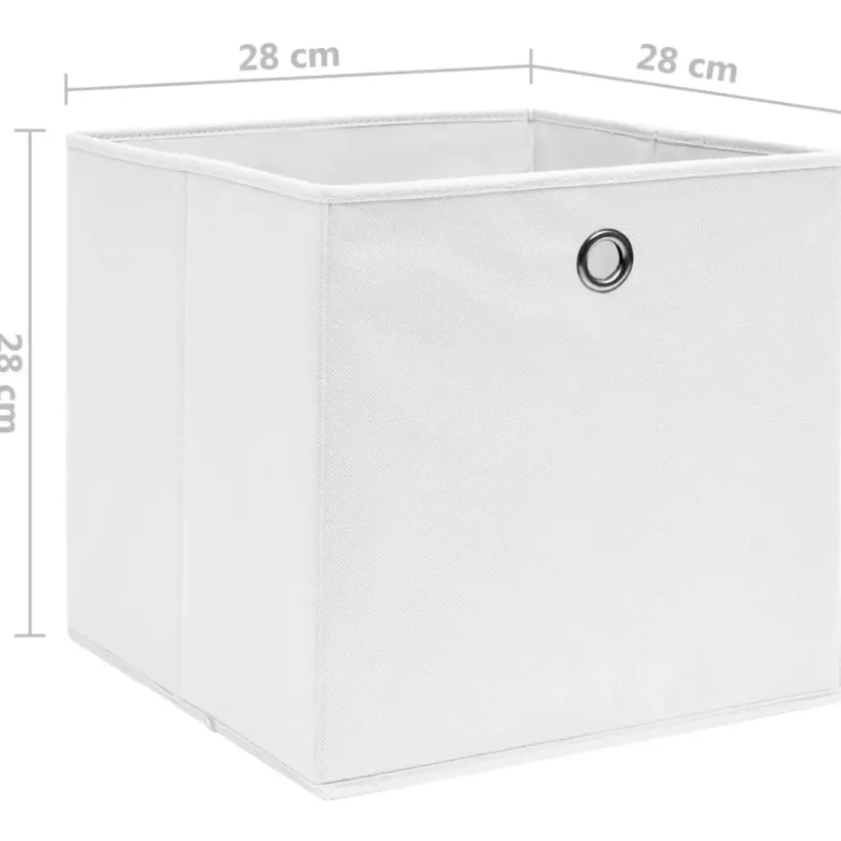 vidaXL - Opbergbox - Wit - Stof - 4 stuks