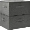 vidaXL - Opbergbox Opbergboxen - Antraciet - Stof - 2 stuks