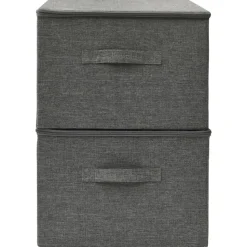vidaXL - Opbergbox Opbergboxen - Antraciet - Stof - 2 stuks