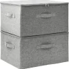 vidaXL - Opbergbox Opbergboxen - Grijs - Stof - 2 stuks
