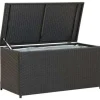 vidaXL - Opbergcontainer Voor Buiten - Zwart - Poly rattan - 100 x 50 x 50 cm