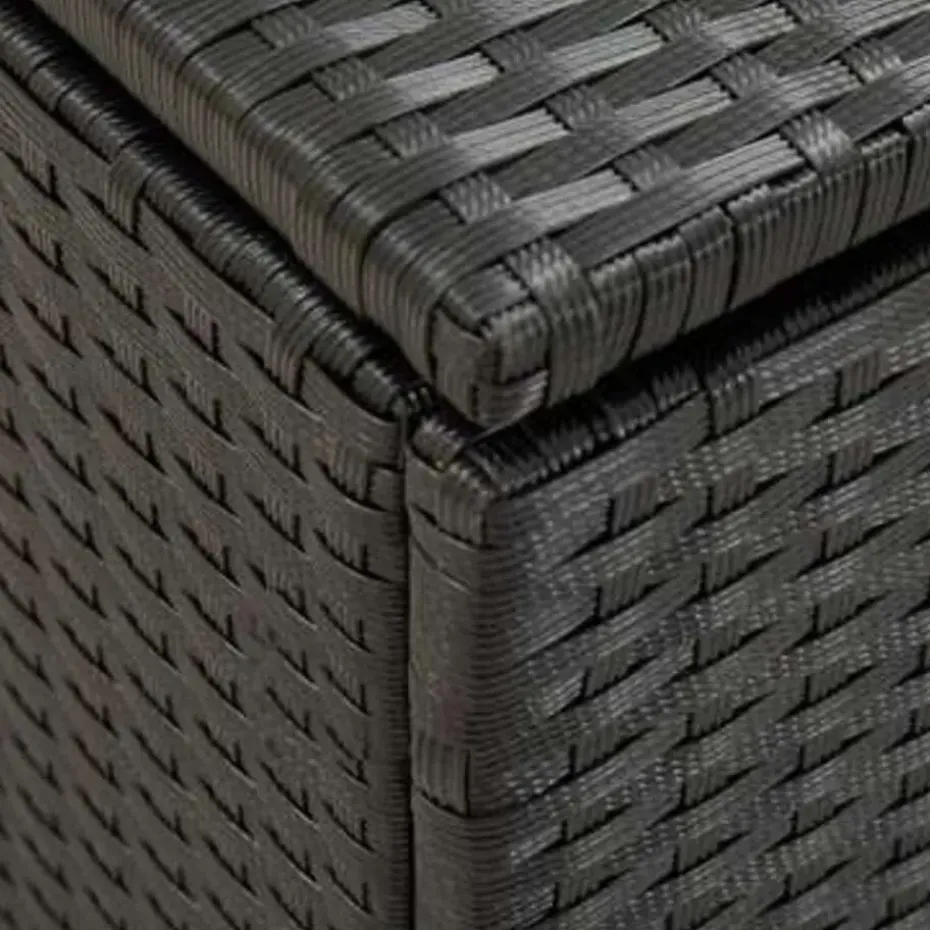 vidaXL - Opbergcontainer Voor Buiten - Zwart - Poly rattan - 100 x 50 x 50 cm