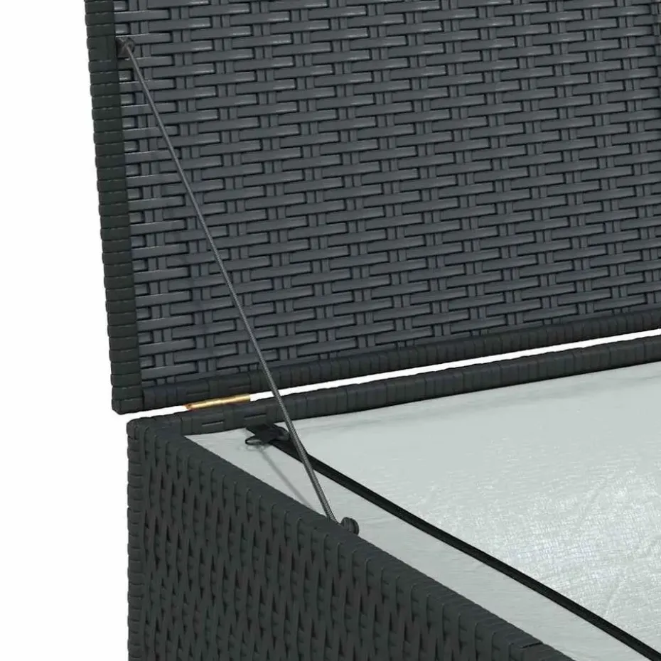 vidaXL - Opbergcontainer Voor Buiten - Zwart - Poly rattan