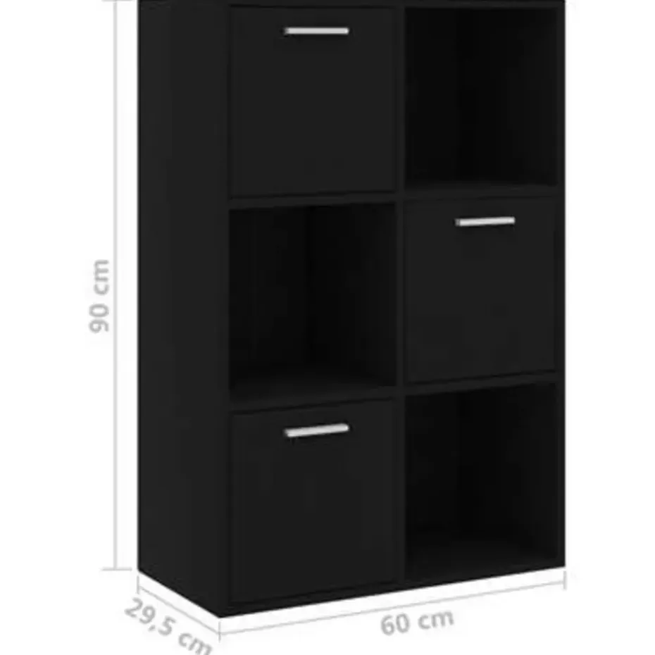 vidaXL - Opbergkast - Zwart - Bewerkt hout