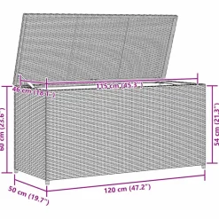 vidaXL - Opbergkist - Bruin - Poly rattan