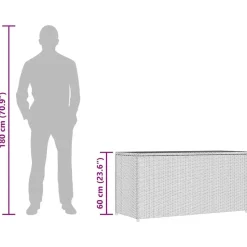 vidaXL - Opbergkist - Bruin - Poly rattan