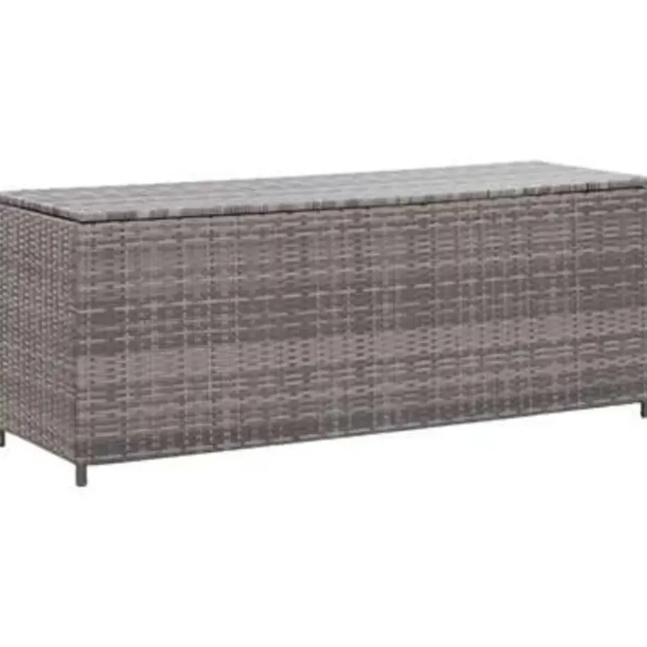 vidaXL - Opbergkist - Grijs - Poly rattan