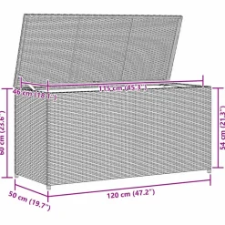 vidaXL - Opbergkist - Grijs - Poly rattan