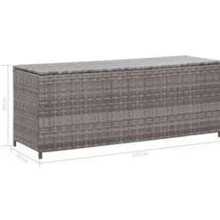 vidaXL - Opbergkist - Grijs - Poly rattan