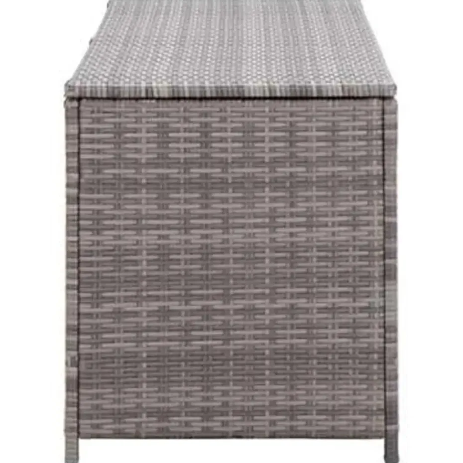 vidaXL - Opbergkist - Grijs - Poly rattan