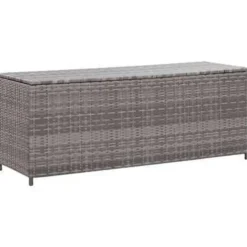 vidaXL - Opbergkist - Grijs - Poly rattan
