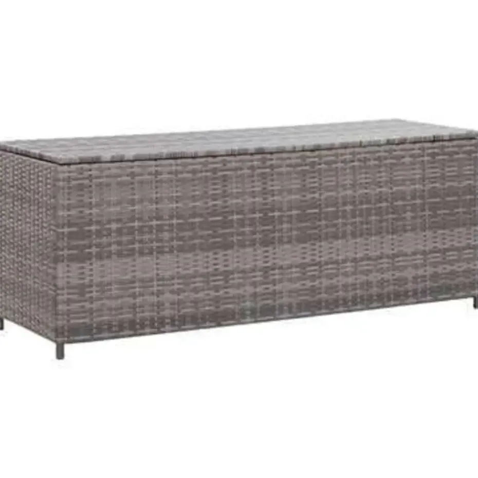vidaXL - Opbergkist - Grijs - Poly rattan