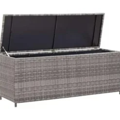 vidaXL - Opbergkist - Grijs - Poly rattan