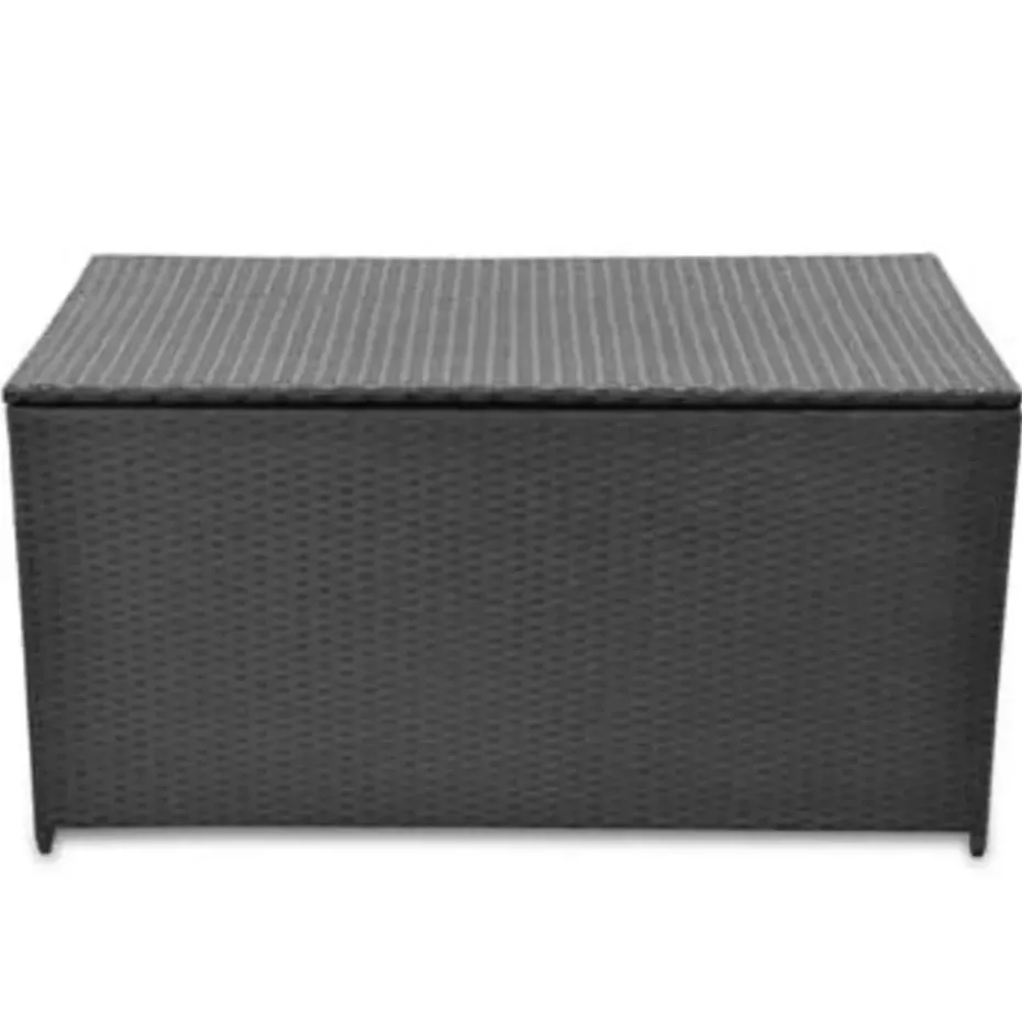 vidaXL - Opbergkist - Zwart - Poly rattan