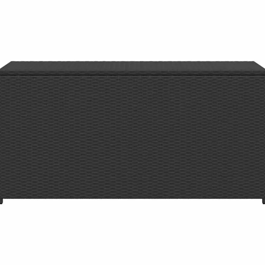 vidaXL - Opbergkist - Zwart - Poly rattan