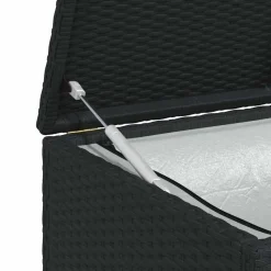 vidaXL - Opbergkist - Zwart - Poly rattan