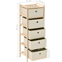 vidaXL - Opbergmeubel - Beige - Hout