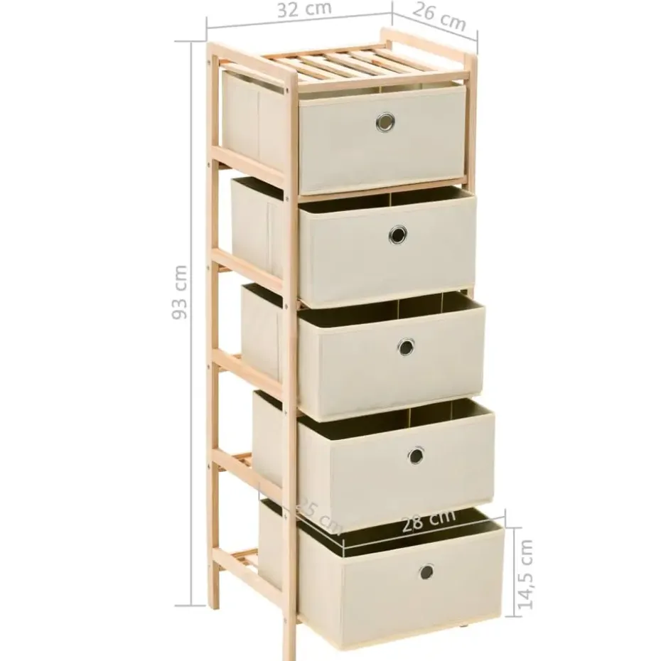 vidaXL - Opbergmeubel - Beige - Hout