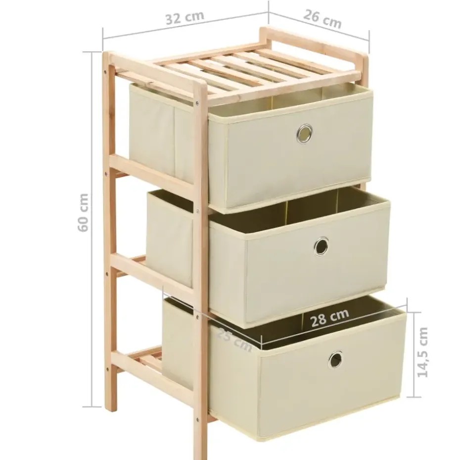 vidaXL - Opbergmeubel - Beige - Hout