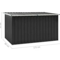 vidaXL - Opslagkist - Antraciet - Staal - 171 x 99 x 93 cm