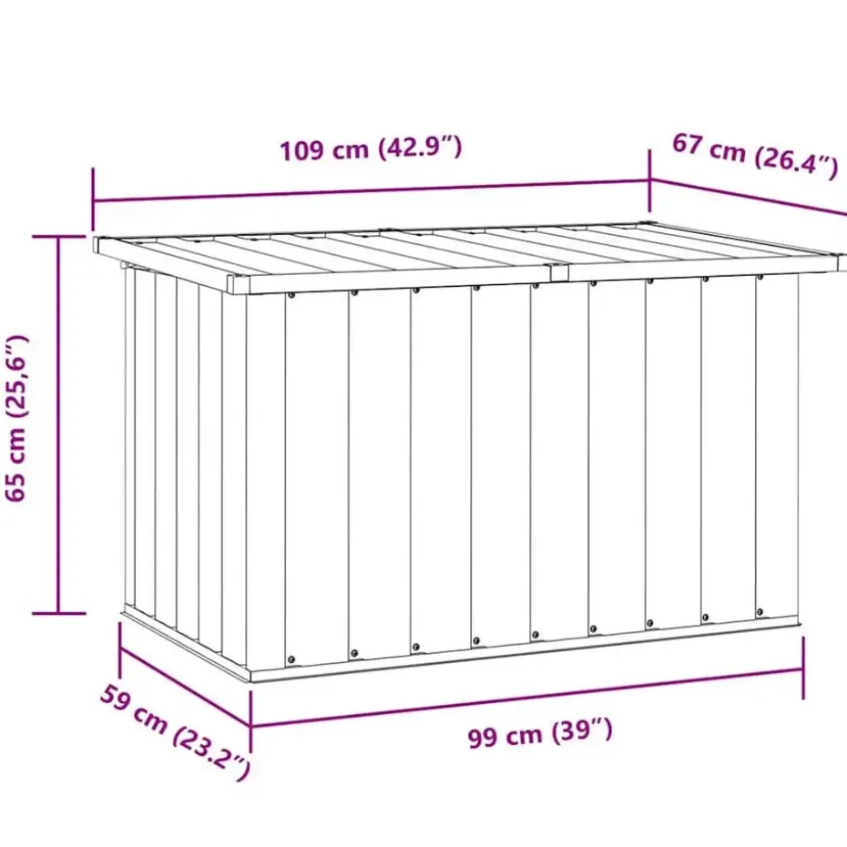vidaXL - Opslagkist - Antraciet - Staal - 109 x 67 x 65 cm