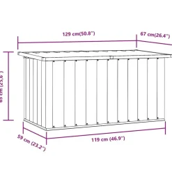 vidaXL - Opslagkist - Antraciet - Staal - 129 x 67 x 65 cm