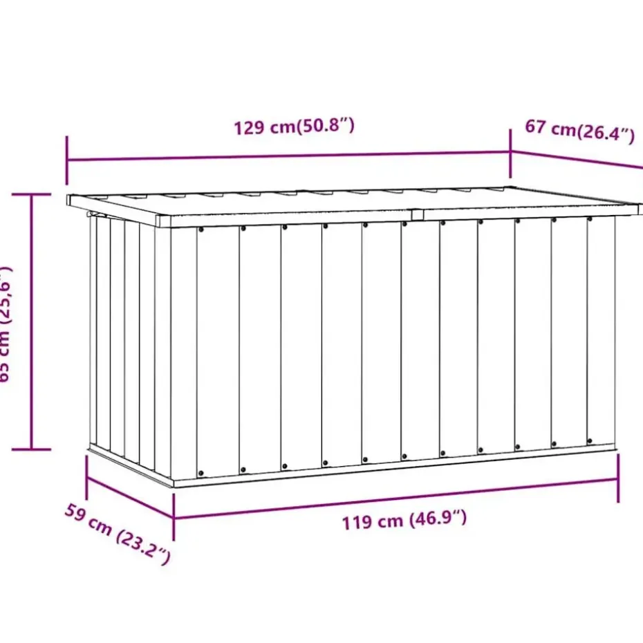 vidaXL - Opslagkist - Antraciet - Staal - 129 x 67 x 65 cm
