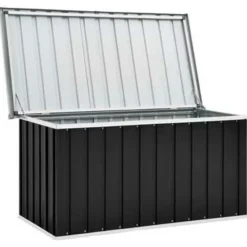 vidaXL - Opslagkist - Antraciet - Staal - 129 x 67 x 65 cm