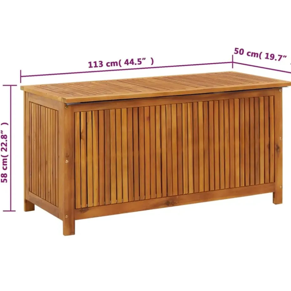 vidaXL - Opslagkist - Bruin - Acaciahout - 113 x 50 x 58 cm