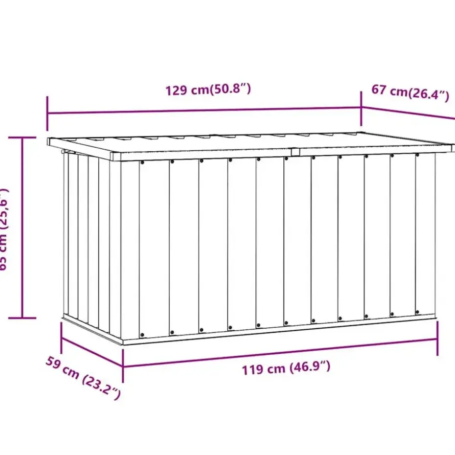 vidaXL - Opslagkist - Grijs - Staal - 129 x 67 x 65 cm