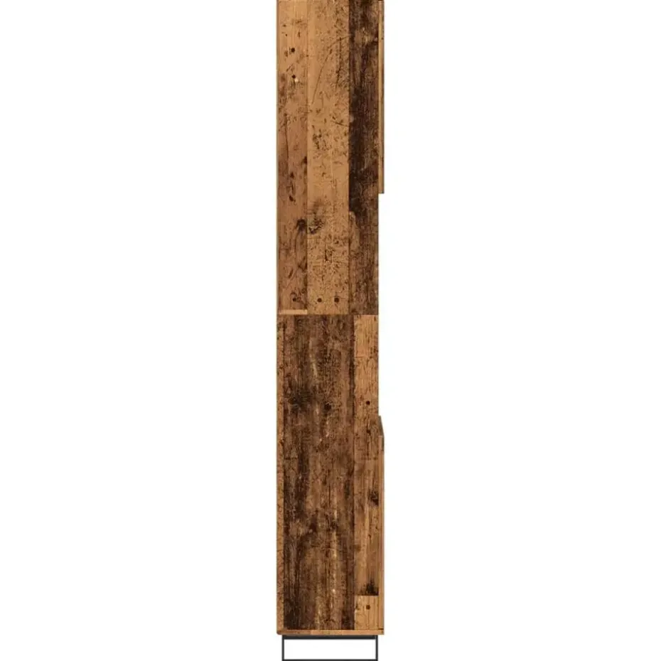 vidaXL - Oud hout Kolomkast met 2 deuren 2 vakken - Ijzer en hout - 30x30x190 cm