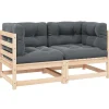 vidaXL - Palletbank - Antraciet - Grenenhout