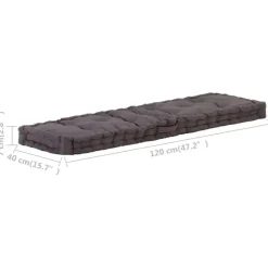 vidaXL - Palletkussen - Antraciet - Katoen