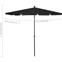 vidaXL - Parasol - Zwart