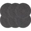 vidaXL - Placemat - Grijs - Jute - 6 stuks