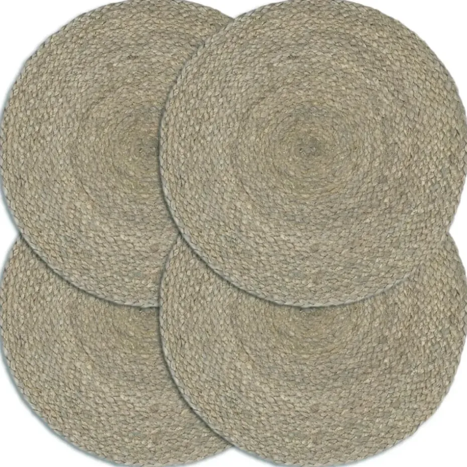 vidaXL - Placemat - Grijs - Jute - 4 stuks