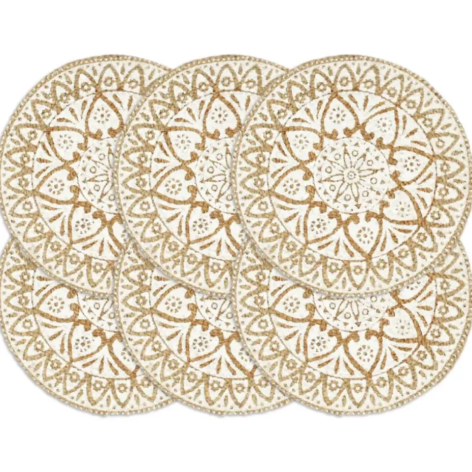 vidaXL - Placemat - Wit - Jute - 6 stuks