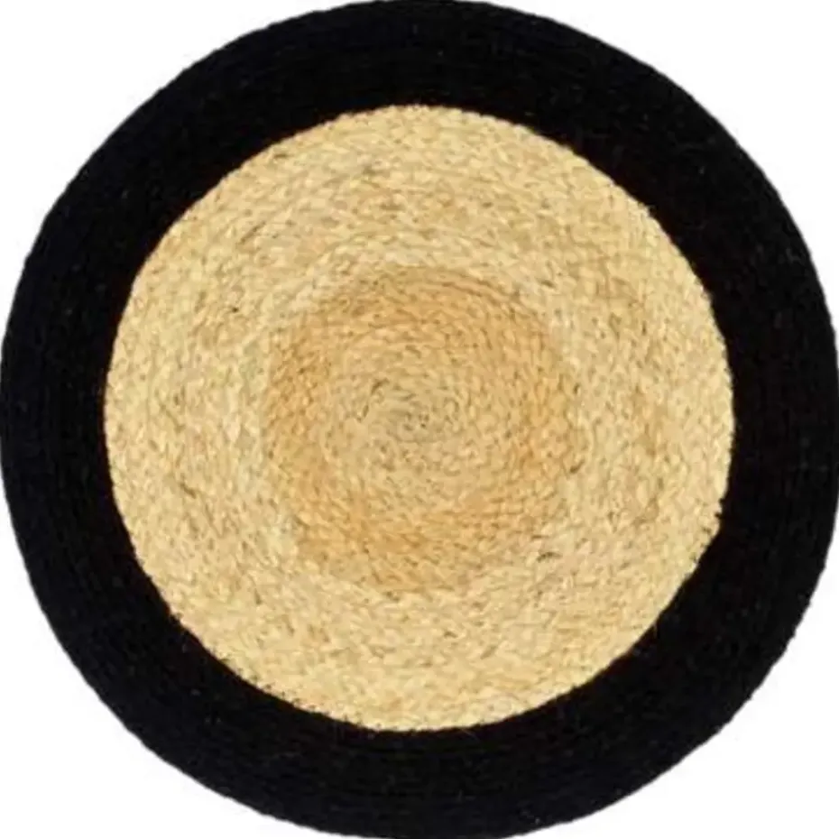 vidaXL - Placemat - Zwart - Katoen - 6 stuks