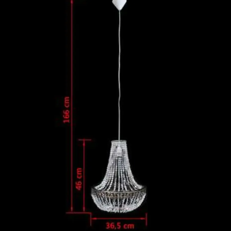 vidaXL - Plafondlamp - Transparent - Staal - 36.5 x 46 cm