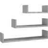 vidaXL - Plank - Grijs - Bewerkt hout - 60 x 15 x 10 cm - 3 stuks