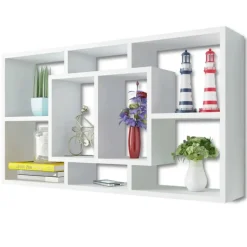 vidaXL - Plank - Wit - Bewerkt hout