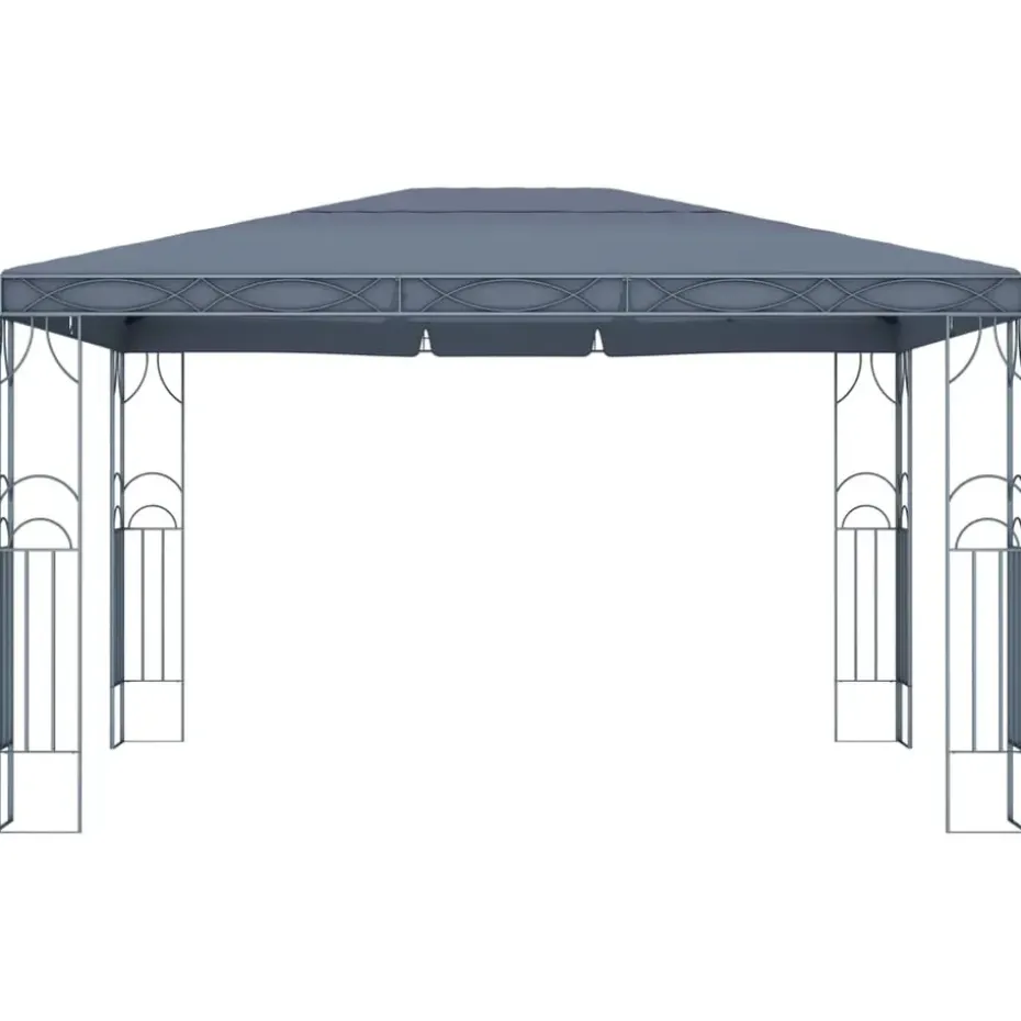 vidaXL - Prieel Met Lichtslinger - Antraciet - Stof - 400 x 300 cm