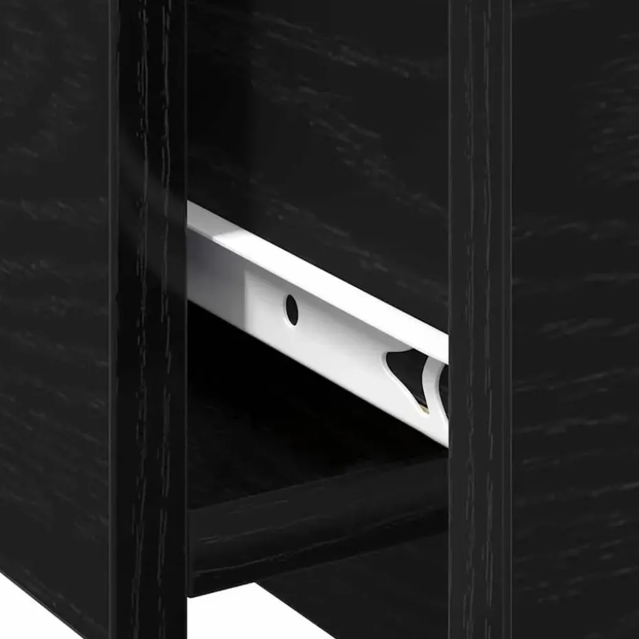 vidaXL - Rechthoekige Salontafel met 4 lades - Zwart eiken - Hout - 90x60 cm