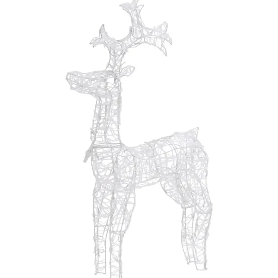 vidaXL - Rendier Kerstdecoratie - Warm white - 60 x 16 x 100 cm