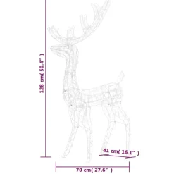 vidaXL - Rendier Kerstdecoratie - Blue - 70 x 41 x 120 cm