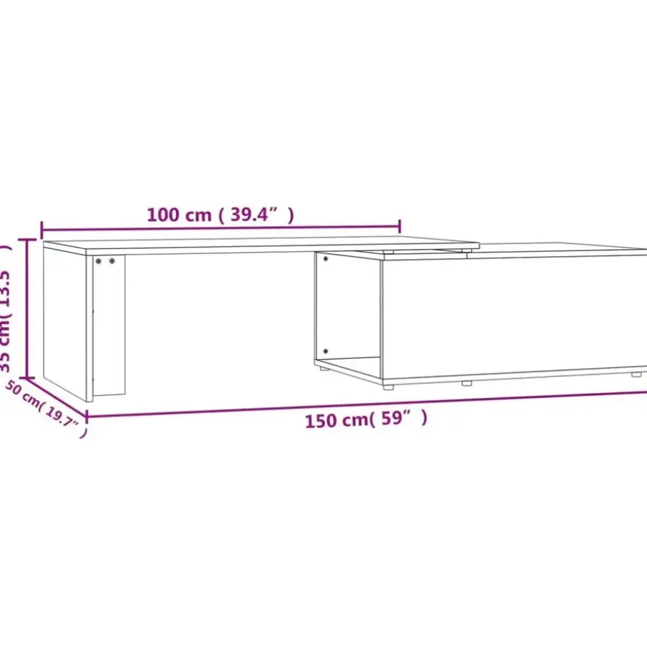 vidaXL - Salontafel - Bruin - Bewerkt hout