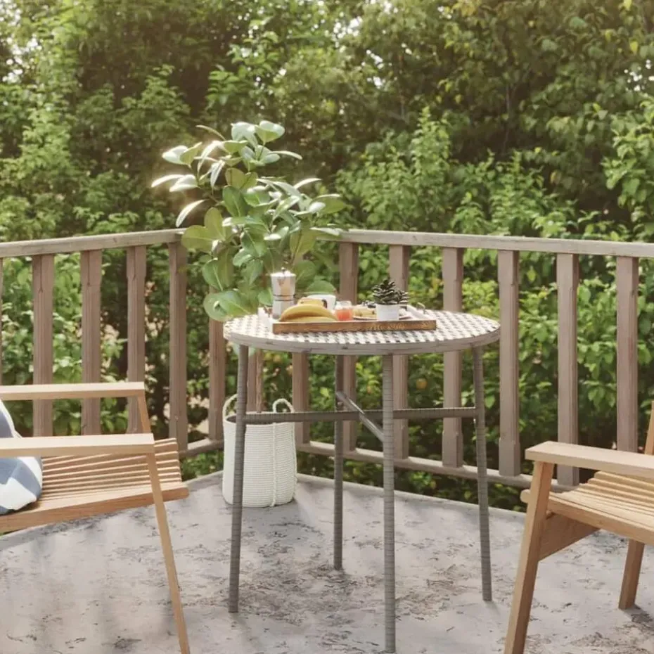 vidaXL - Salontafel - Grijs - Poly rattan