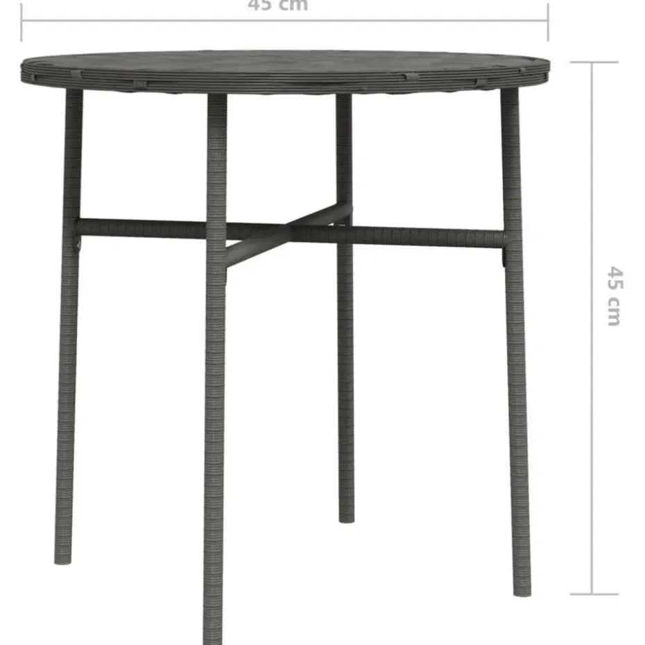 vidaXL - Salontafel - Grijs - Poly rattan
