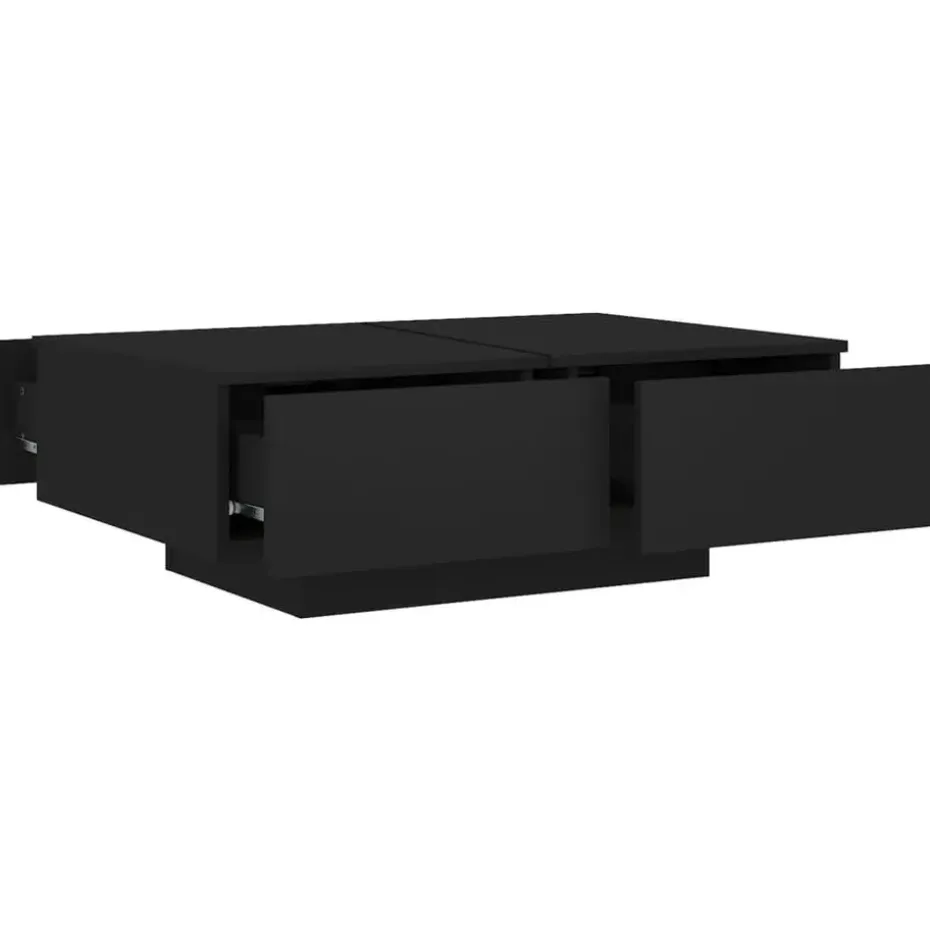 vidaXL - Salontafel - Zwart - Bewerkt hout - 90 x 60 x 31 cm